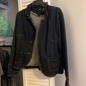 Absolutely stunning rich dark blue Jean jacket by Nicole Miller